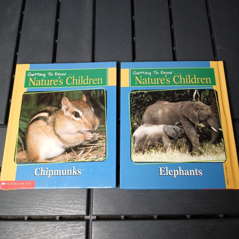 VTG Getting To Know Nature's Children Scholastic Kids Books Two Lot  Elephants‎